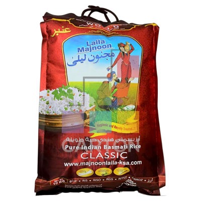 MAJNOON LAILA PURE INDIAN BASMATI RICE 10KG