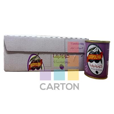 COOPOLIVA BLACK OLIVES WHOLE CAN 12*100GM
